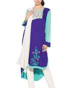 Purple Embroidered Cotton Salwar