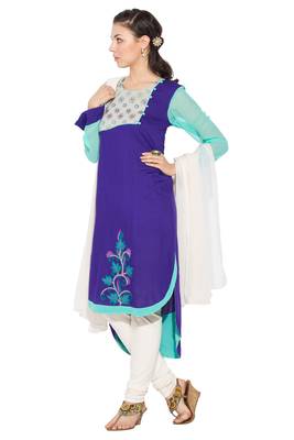 Purple Embroidered Cotton Salwar 2