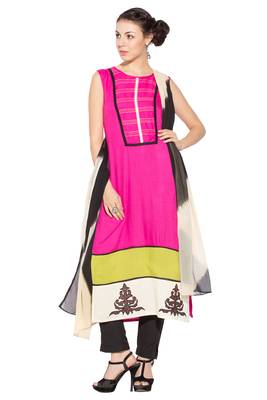 Pink Embroidered Cotton Salwar 1