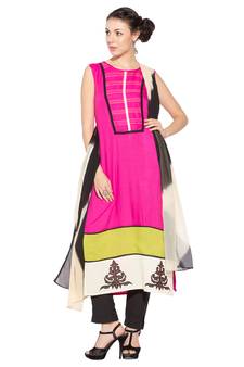 Pink Embroidered Cotton Salwar