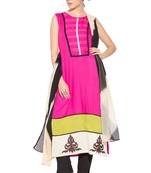 Pink Embroidered Cotton Salwar