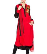 Red Embroidered Cotton Salwar