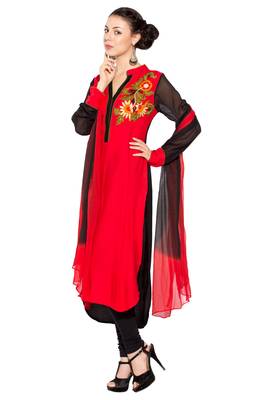 Red Embroidered Cotton Salwar 2