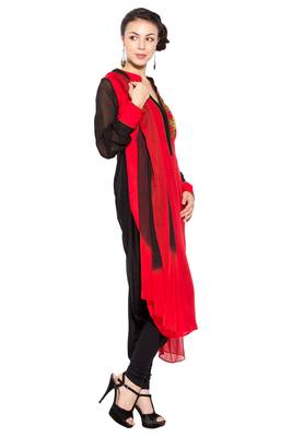 Red Embroidered Cotton Salwar 3