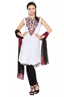 White Embroidered Cotton Salwar