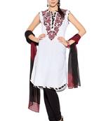 White Embroidered Cotton Salwar