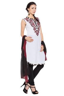 White Embroidered Cotton Salwar 3
