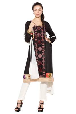 Black Embroidered Cotton Salwar 1