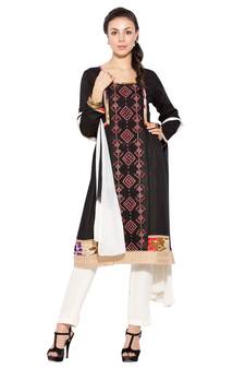 Black Embroidered Cotton Salwar