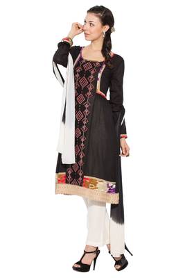 Black Embroidered Cotton Salwar 2
