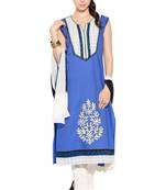 Blue Embroidered Cotton Salwar