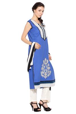 Blue Embroidered Cotton Salwar 3