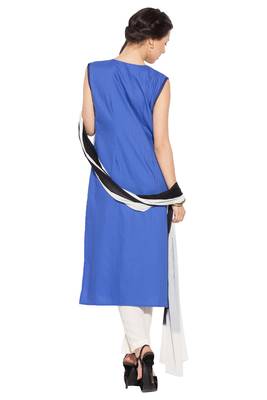 Blue Embroidered Cotton Salwar 4