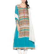 Blue Printed Georgette Salwar
