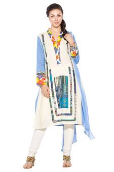 White Printed Cotton Salwar