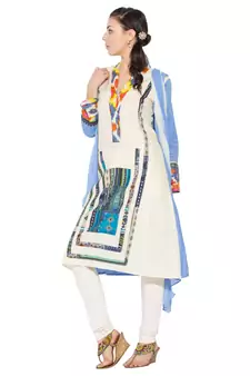 White Printed Cotton Salwar