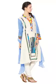 White Printed Cotton Salwar
