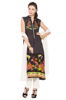 Black Embroidered Cotton Salwar