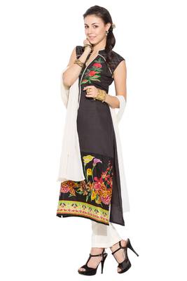 Black Embroidered Cotton Salwar 2