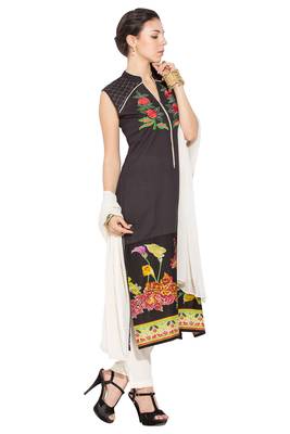 Black Embroidered Cotton Salwar 3