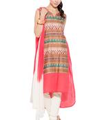 Peach Printed Cotton Salwar