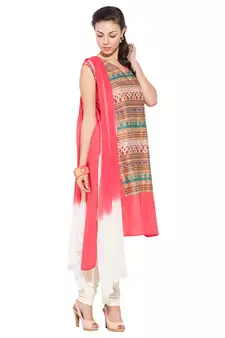 Peach Printed Cotton Salwar