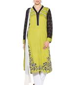 Green Embroidered Georgette Salwar