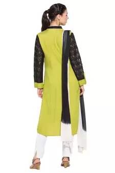 Green Embroidered Georgette Salwar