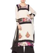 White Printed Georgette Salwar