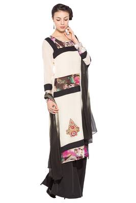 White Printed Georgette Salwar 3