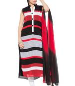 Red Printed Georgette Salwar