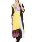 Yellow Embroidered Cotton Salwar