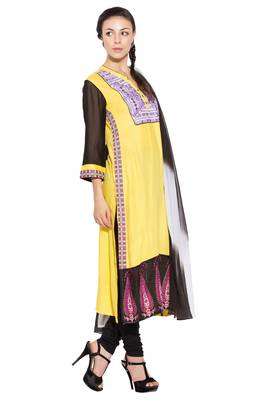 Yellow Embroidered Cotton Salwar 3