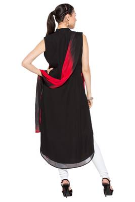 Red Printed Georgette Salwar 4