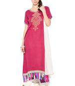 Red Embroidered Cotton Salwar