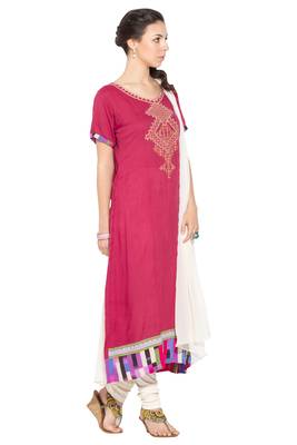 Red Embroidered Cotton Salwar 3