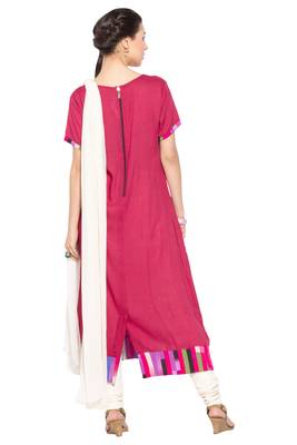 Red Embroidered Cotton Salwar 4