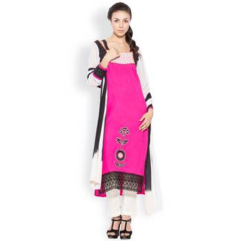 Pink Embroidered Cotton Salwar 1