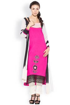Pink Embroidered Cotton Salwar