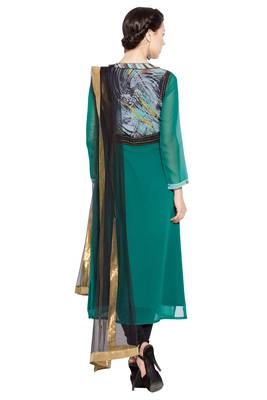 Green Printed Georgette Salwar 4