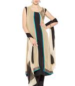 Beige Embroidered Georgette Salwar