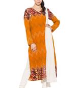 Orange Embroidered Georgette Salwar