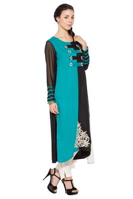 Blue Embroidered Cotton Salwar 3