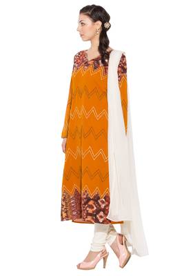 Orange Embroidered Georgette Salwar 2