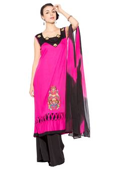 Pink Embroidered Cotton Salwar