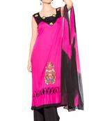 Pink Embroidered Cotton Salwar