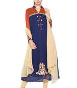 Navy Blue Embroidered Georgette Salwar