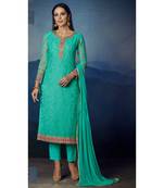 Light-blue embroidered georgette salwar