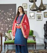 Blue zari cotton salwar