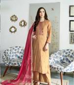 Beige zari cotton salwar
